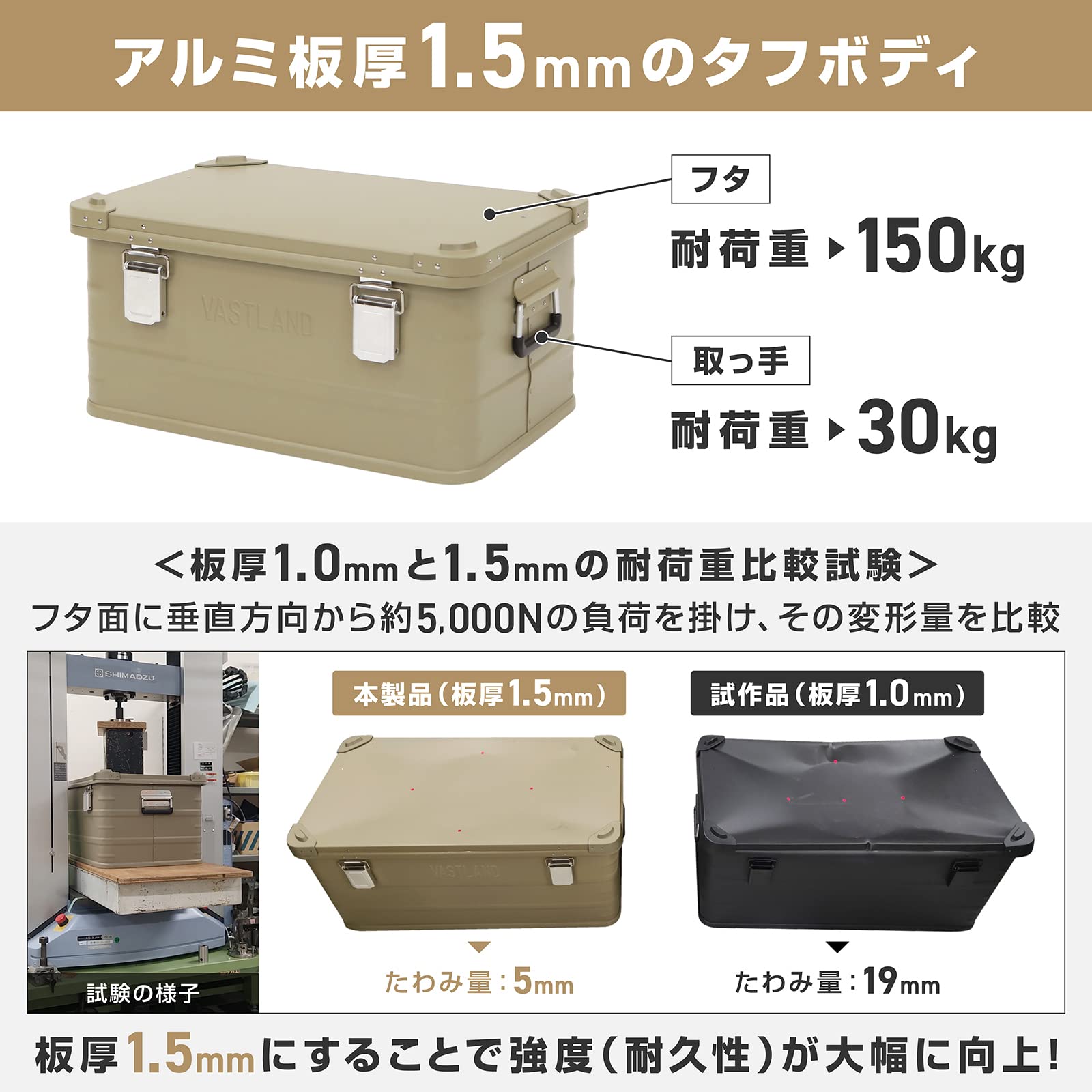 Amazon.co.jp: ヴァストランド VASTLAND アルミコンテナ 50L 板 Amazon.co.jp: ヴァストランド VASTLAND アルミコンテナ 50L 板