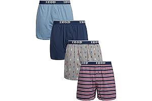 Izod Men's Classic Knit Boxer Shorts (4 Pack)