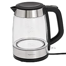 Amazonbasics 2200W Kettle | Sleek Design With 1.7L Borosilicate Glass Body, Led Illumination & Heat Resistant Handle