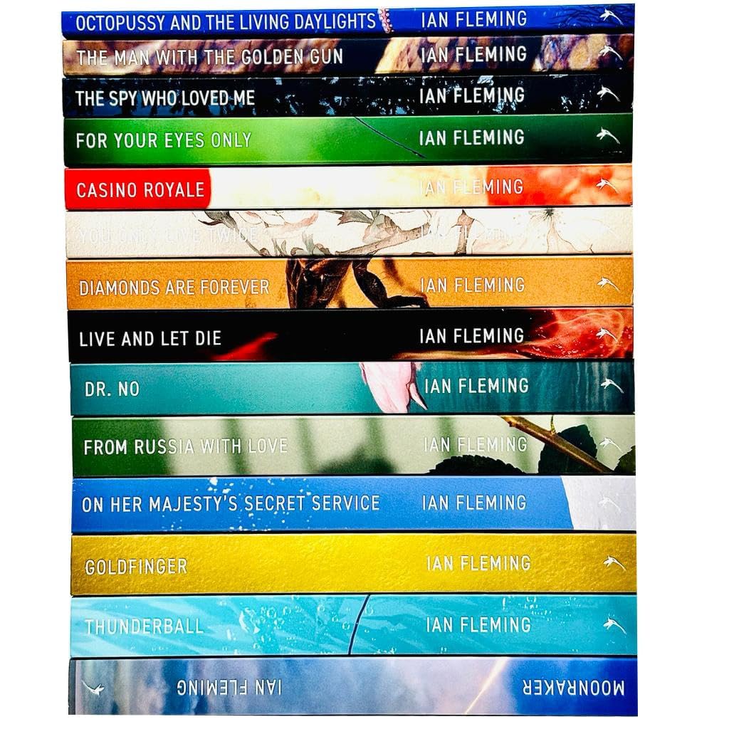 Vintage 007 James Bond Collection 14 Books Set By Ian Fleming (Casino Royal, Live And Let Die, Moon Raker, Diamonds Are Forever, From Russia With Love, Dr No, Gold Finger, For Your Eyes Only & More)      Paperback – July 17, 2023
