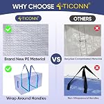 TICONN 6 Pack Extra Large Moving Bags Heavy Duty with Zippers & Carrying Handles, Durable Storage Bags Moving Boxes for Closet Organizers and Storage (6 Pack, Blue)