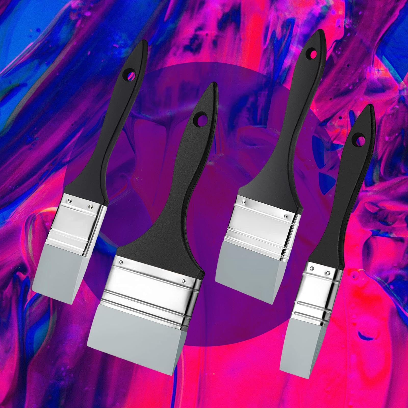 3 Piezas Pinceles para Pintura Acrílica Pincel de Silicona Herramienta de Moldeado para Pintar Reutilizable para Técnicas de Acuarela Aceite y, 1.5 Pulgadas 2 Pulgadas 2.5 Pulgadas 3 Pulgadas
