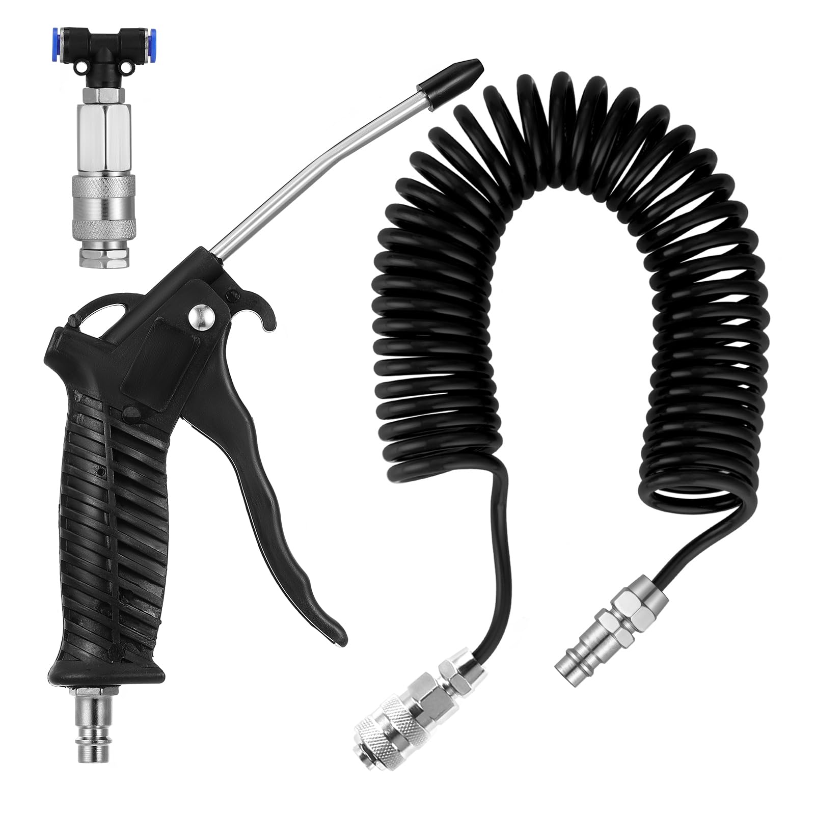 Fippy Truck Air Duster Gun with 5 Metre Recoil Hose Blow Dust Gun Heavy Duty Air Gun Cleaning Kit for Lorry Truck Car
