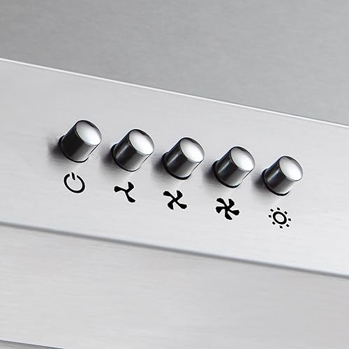 Miniatura 7 de Campana extractora de montaje en pared de 30 pulgadas con campana de ventilación de acero inoxidable de 450 CFM para cocina con ventilador de escape