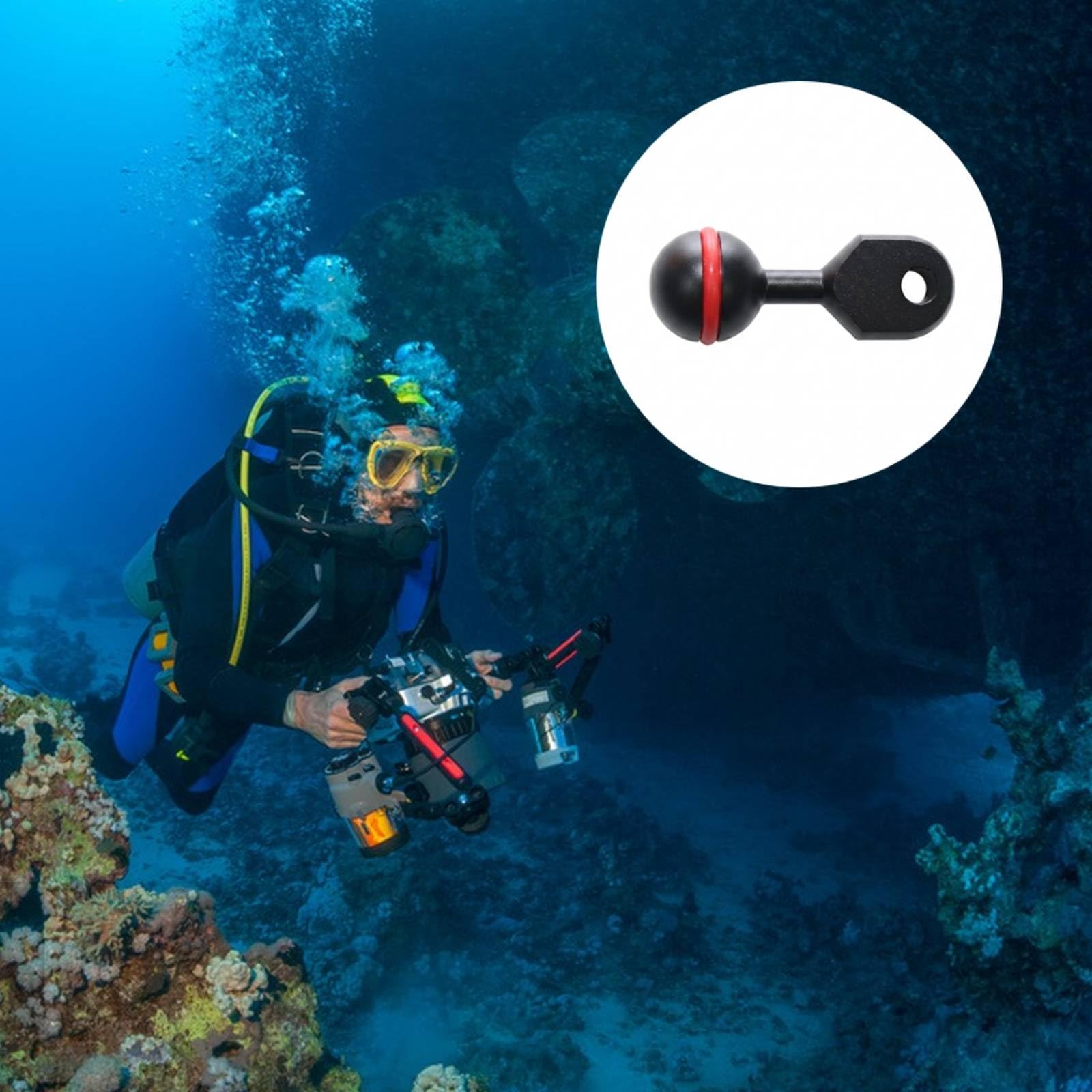 Qianly Braccio Luci Subacqueo per Fotocamera Braccio Fotografico Staffa Supporto Snodato in Lega di Alluminio con Attacchi Stile Compatibile Adatto a Riprese, Nero, 9.0 Pollici