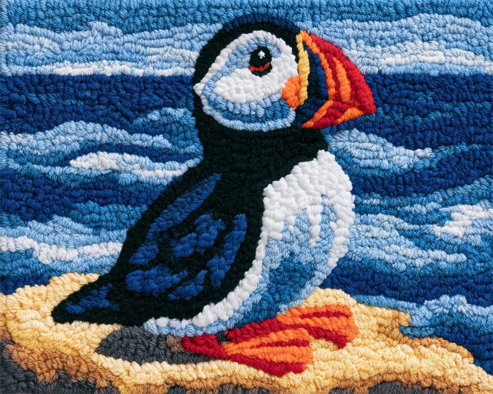 Fwrtycb Puffin Latch Hook Rug Kits,