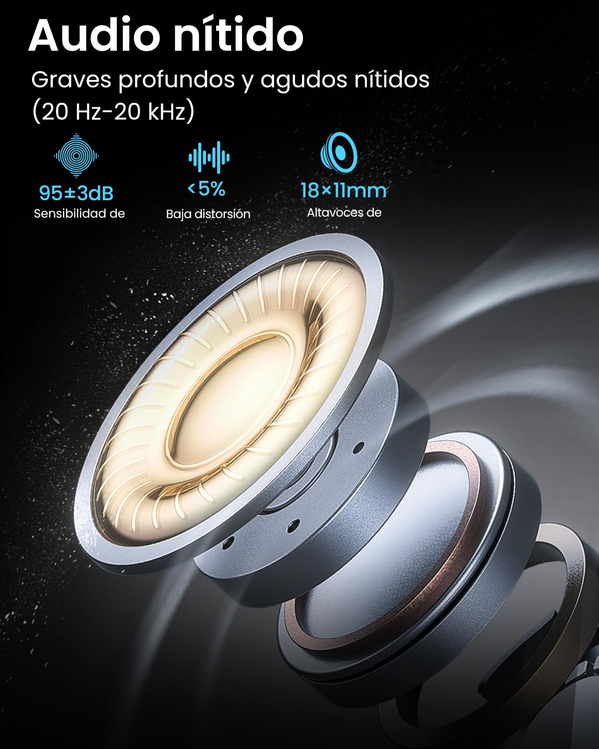 HIFI WALKER Auriculares de Conducción Aérea Bluetooth 5.4 Deportivos con 32GB MP3, Auriculares Open Ear con Cancelación de Ruido, 15h Reproducción, para Correr Gimnasio Fitness Llamadas HD