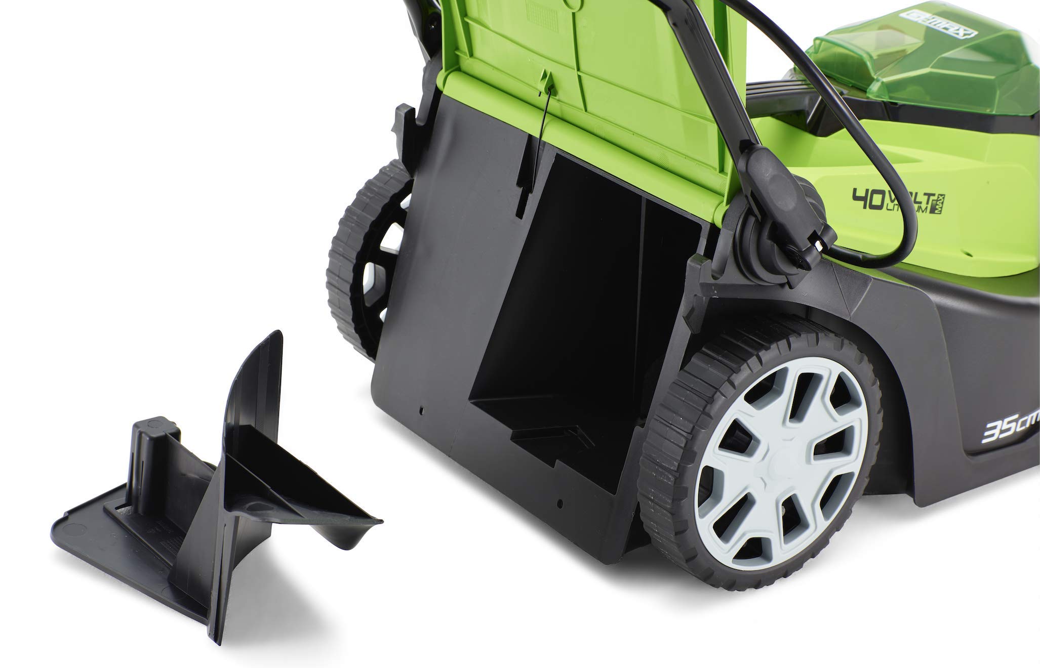 Greenworks G40LM35K2 Kosiarka Akumulatorowa do Trawników do 200m², Szerokość Koszenia 35cm, Torba 40L PLUS Akumulator i ładowarka 40V 2Ah, 3 Lata Gwarancji