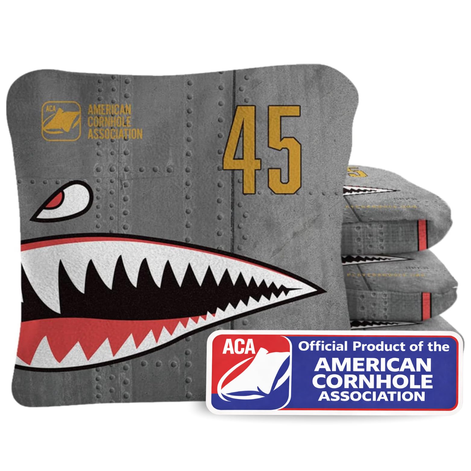ACA Synergy Pro Professional Cornhole Bags Dual Sided Regulation 6x6 Set of 4 Patriotic Bomber