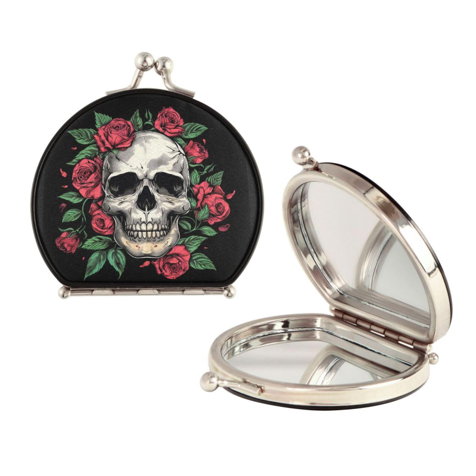 Amazon.com: Sletend Makeup Mirror Gothic Skull Flowers Compact