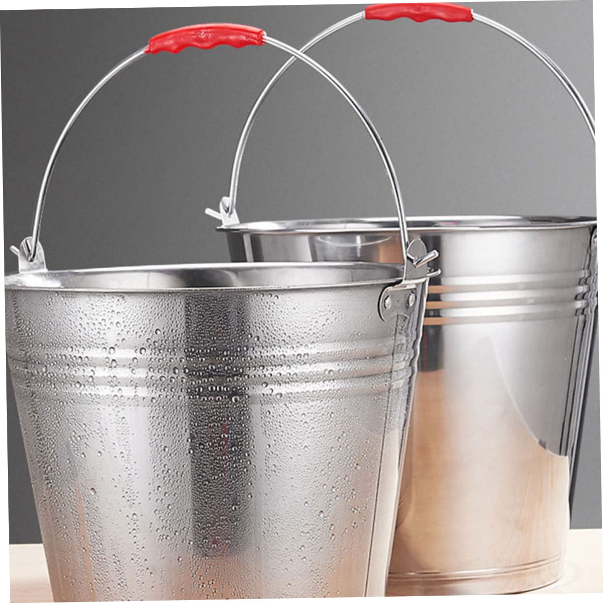 BEBEMOKO 304 Stainless Steel Bucket Lid Easy to Clean Multipurpose Milk Water Storage for Cows and Home