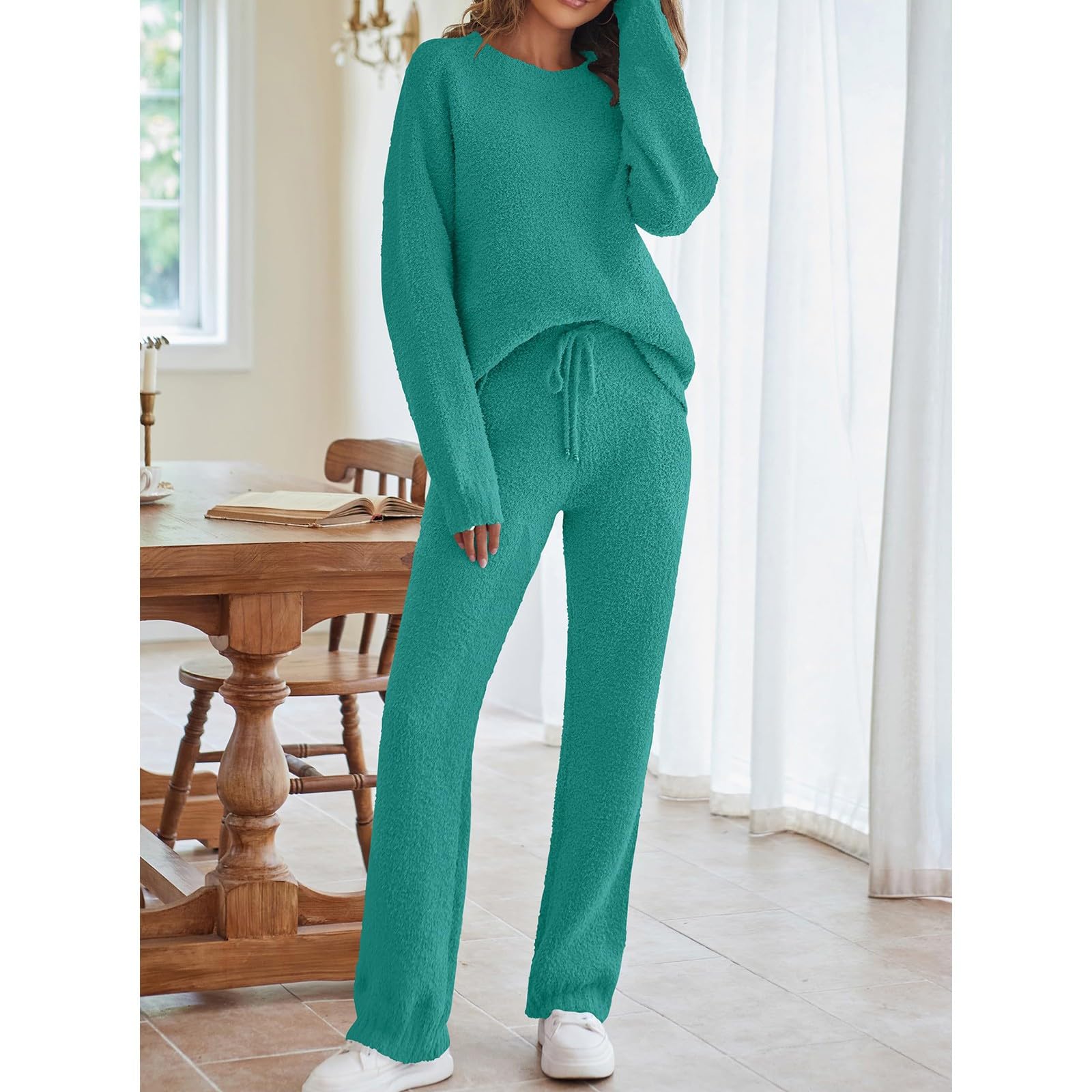 Pijamas para mujer, invierno, cálido, conjunto de pijama de invierno, elegante, de terciopelo para mujer, pijama suave y cómodo, ropa de hogar y casual, ropa de alta capacidad de absorción, ropa de