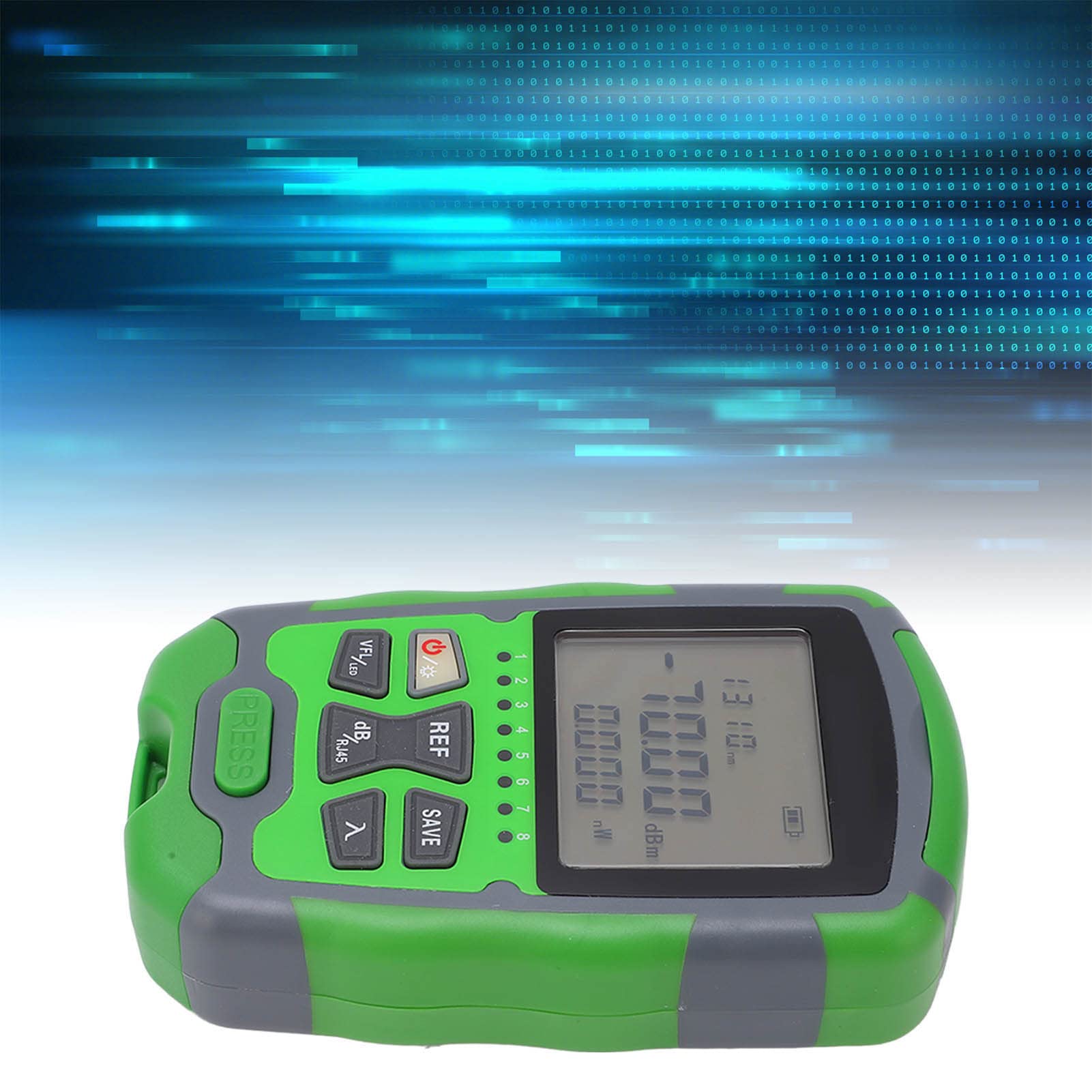 Probador óptico, -70~+10dbm Medidor de Potencia de Fibra óptica Cálculo de Potencia Relativa Función de Calibración Alta Precisión para Mantenimiento(#1)