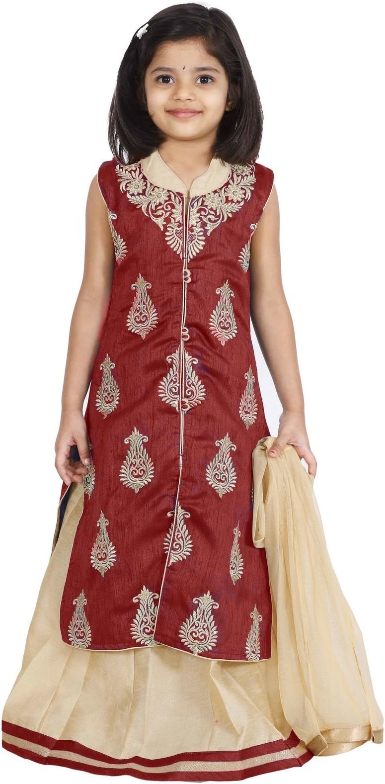 Ashwini Girls' Netted Lehenga Choli