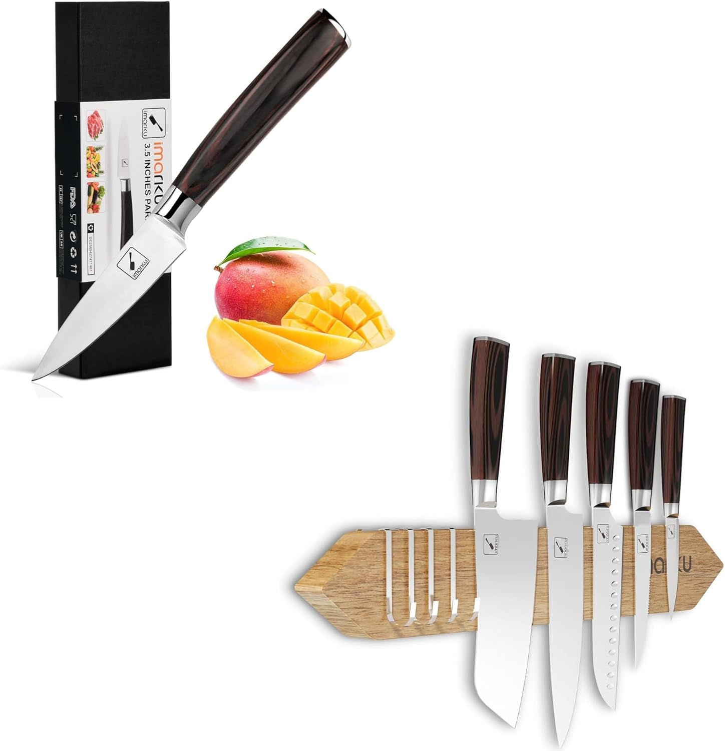 imarku 3.5 Inch Paring Knife Magnetic Knife Holder for Wall - 16 Inch