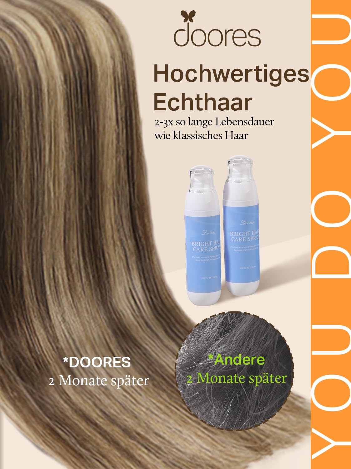 DOORES Tape Extensions Echthaar Echtes Remy Voll Tape In Extension #4/26/4
