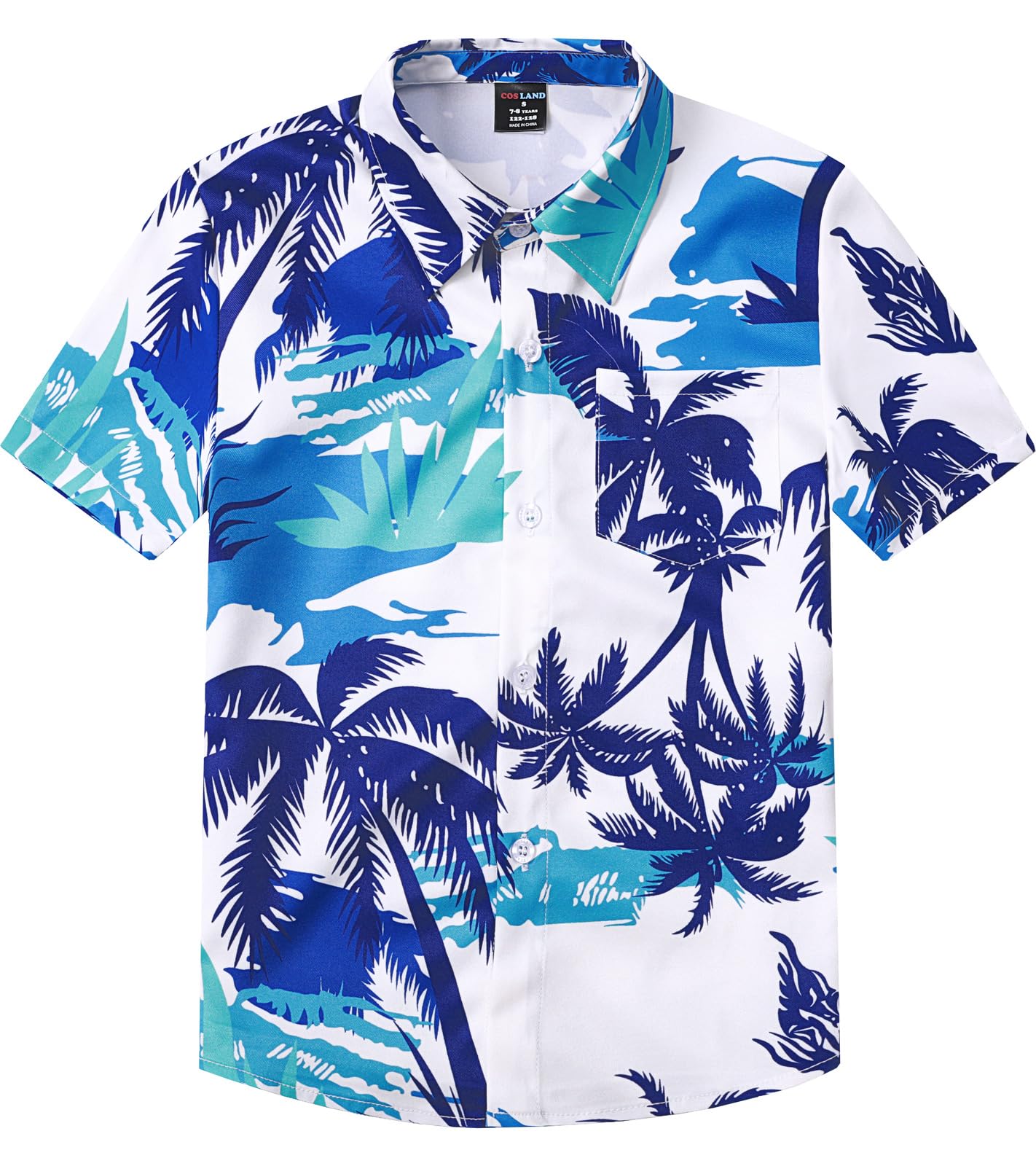 Camicia Hawaiana per Bambini, Camicia Manica Corta, XSmall-Large, 5-12 Anni
