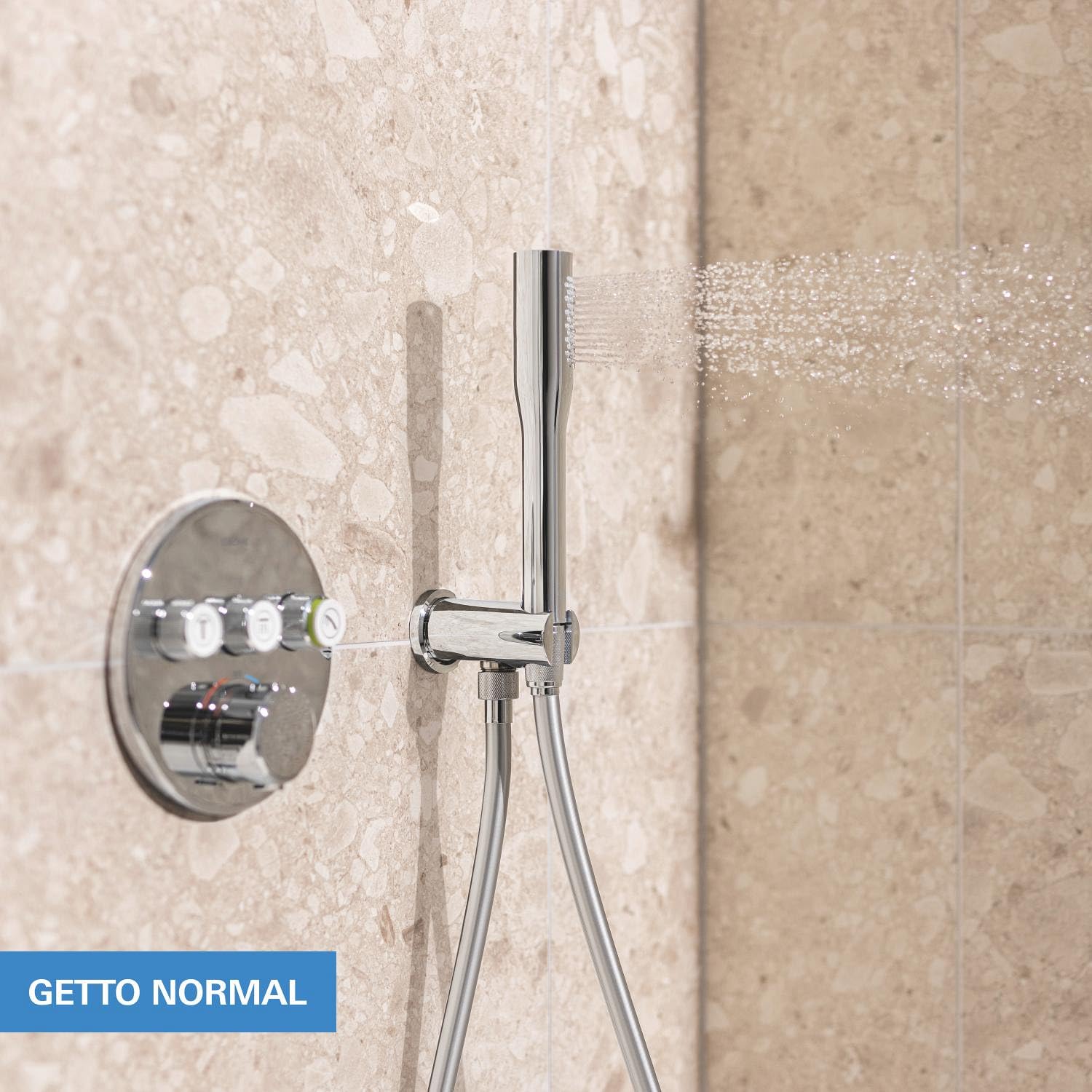 GROHE Precision SmartControl Sistema Doccia da Incasso, Termostato 2 Vie, Soffione Vitalio Joy 260, Manopola Vitalio Get Stick, Finitura Rotonda, Cromo, 34878000