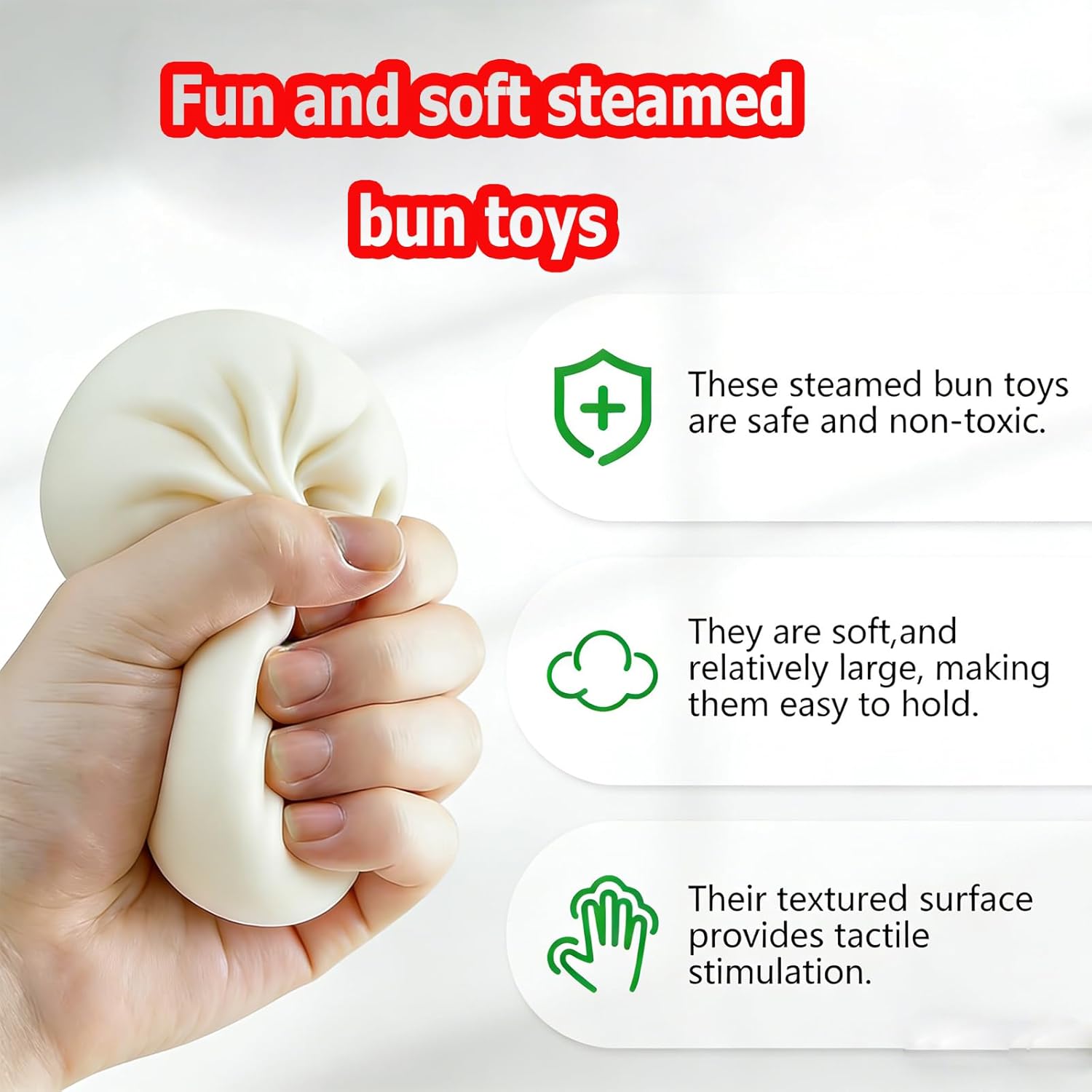 Glitter Dumpling Squishy Toy,2026 Upgrade Glitter Dumpling Squishy Box,Soft Stretchy Stress Relief Fidget Squeeze Toy,Cute Dumpling Desk Sensory Toy Stocking Stuffer Gift for Teens and Adults(White)