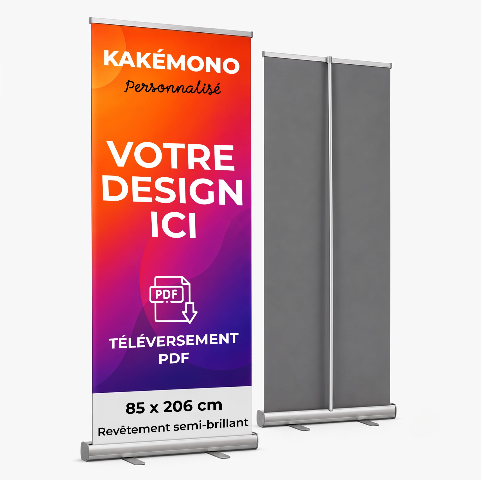 Cimpress Bannière Roll Up Personnalisée, 85 x 206 cm, Cassette Standard