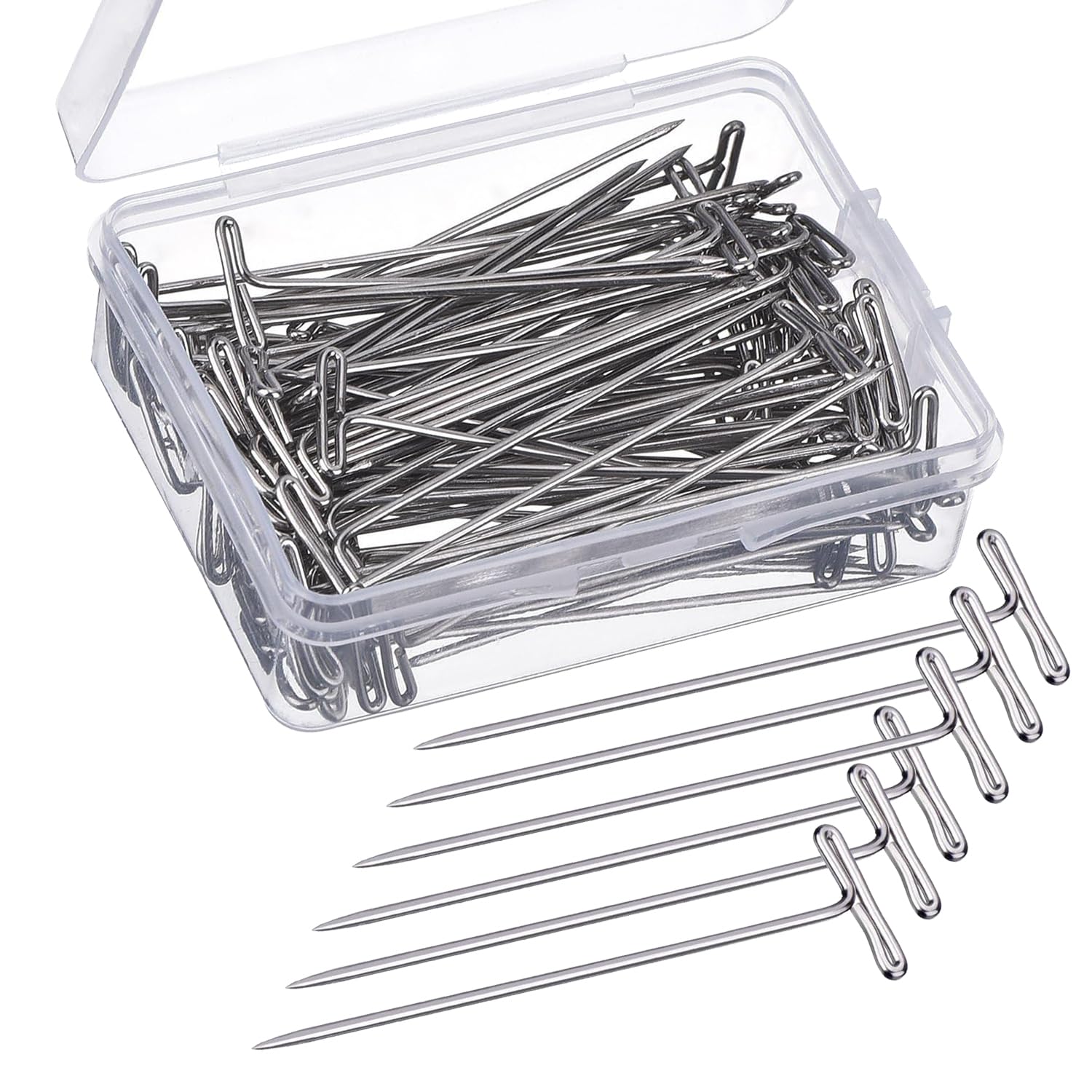 Amazon.com: 100 Pieces Stainless Steel T-Pins with Clear Box, 53mm