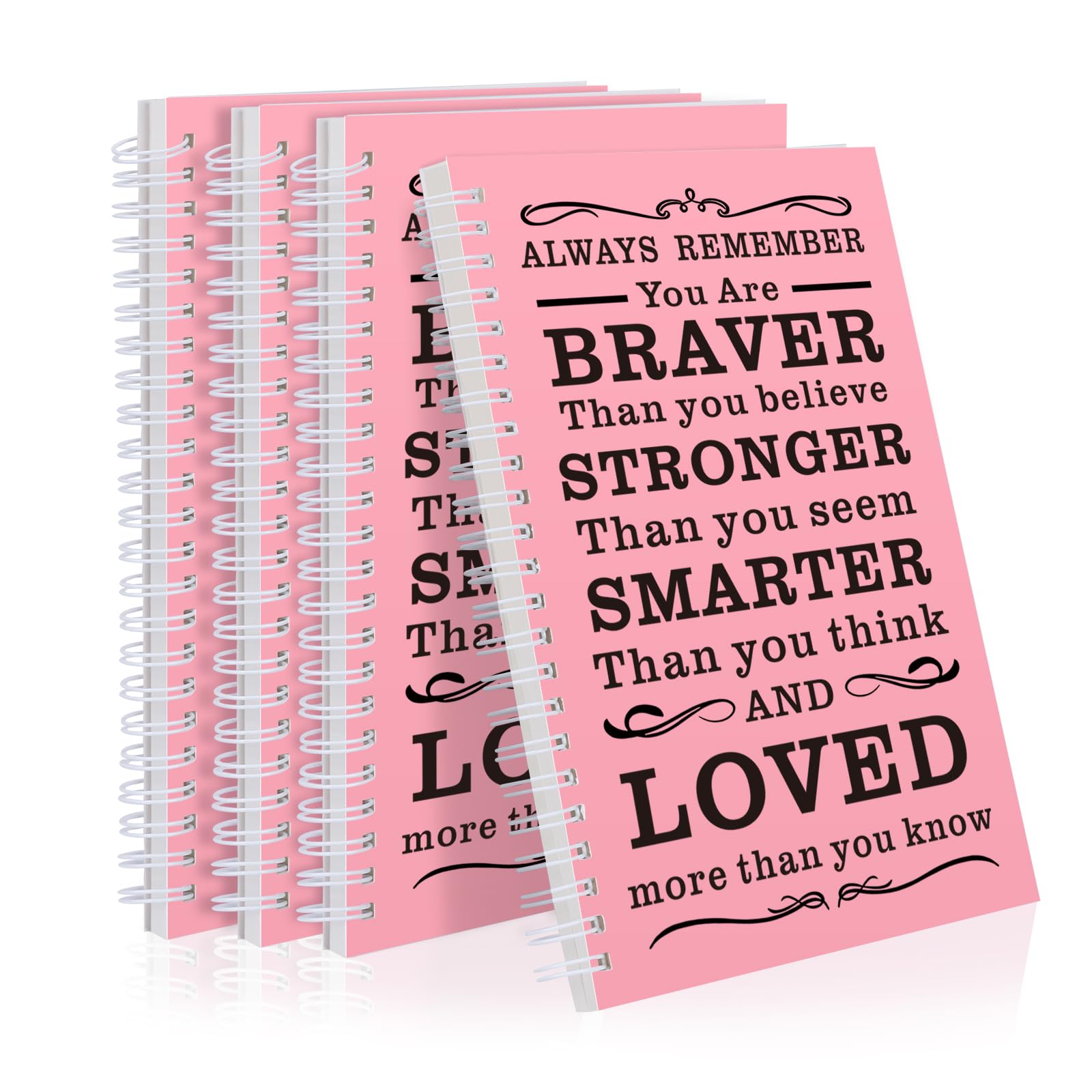4Pcs A5 Spiral Notebook,Inspirational Journal,Motivational Journal for Women Men,100 Pages Lined Spiral Journal Notebook College Ruled Daily Diary for