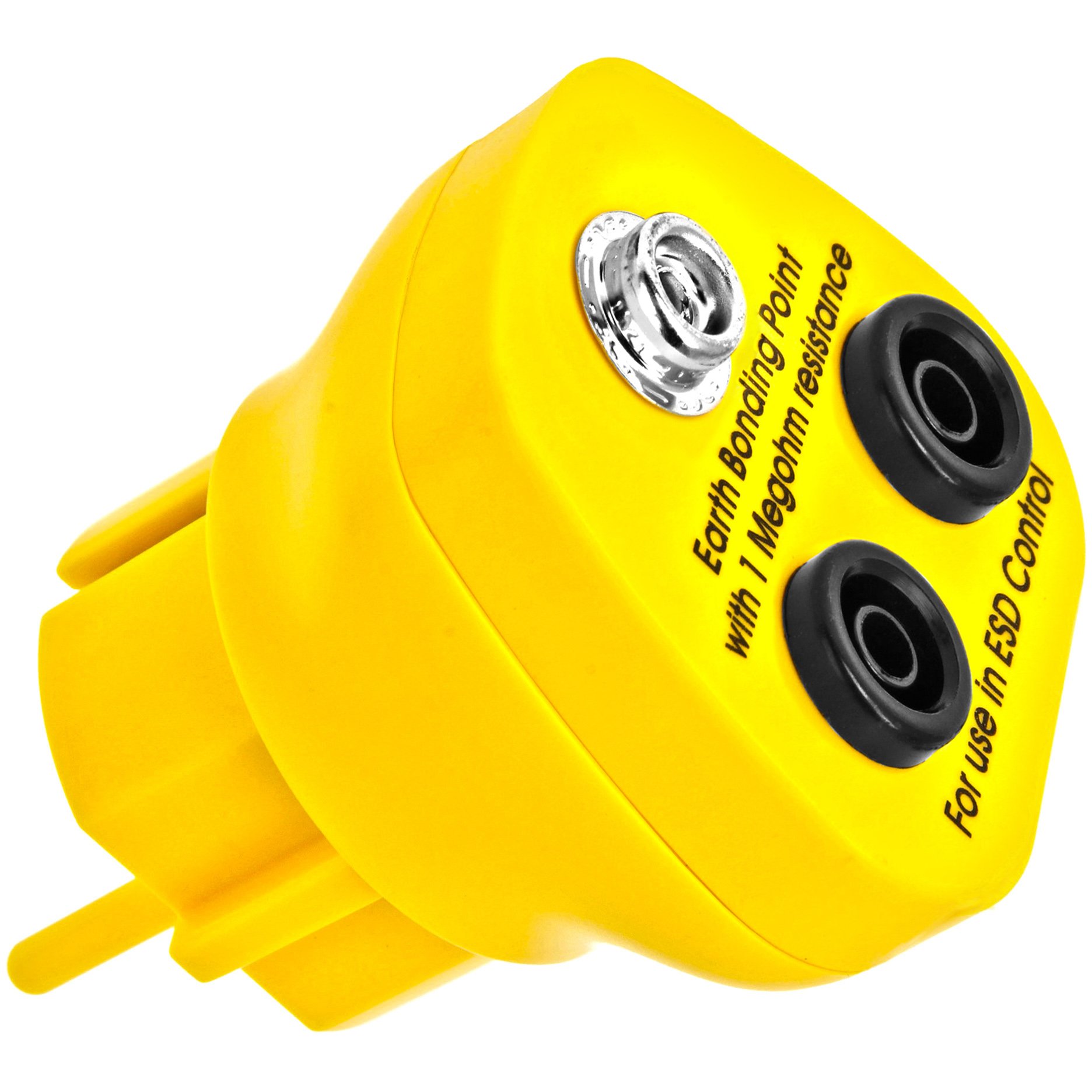 Tierra Diseño Piedra EBP Innovador Protección ESD antiestáticos de schutzkontaktstecker – En Alemán de enchufes estándar – 1 x Botón de presión y 2 x Plátano de enchufe hembra – 1 Mega Ω