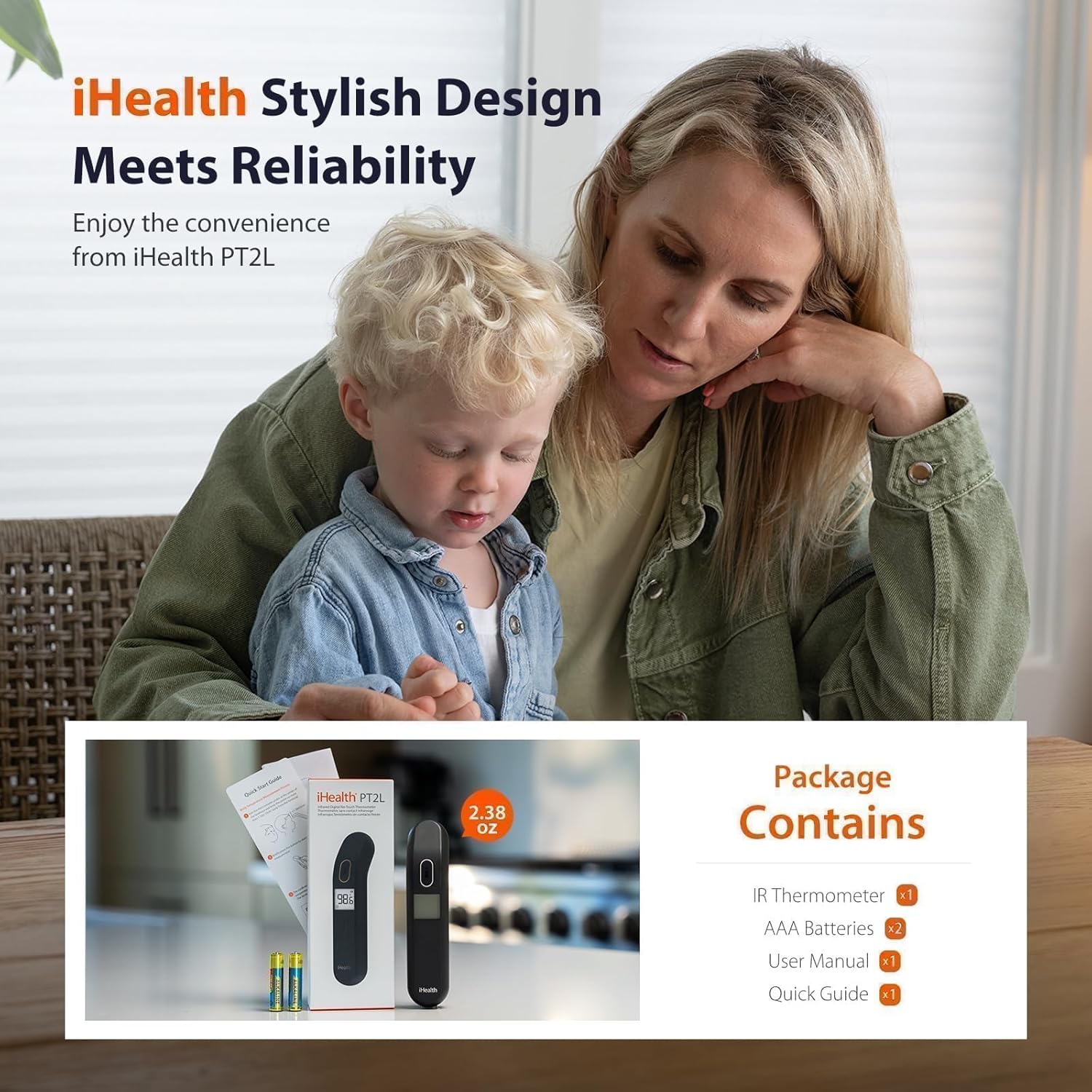 Touchl Thermometer for Adults and Kids, Color-Coded Alert &
