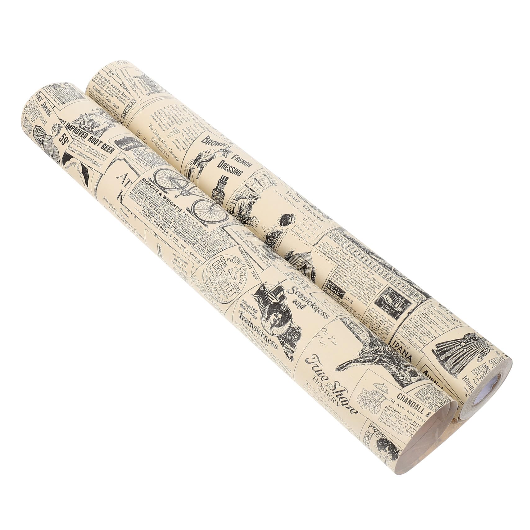 Papier peint autocollant en PVC motif journal vintage rustique