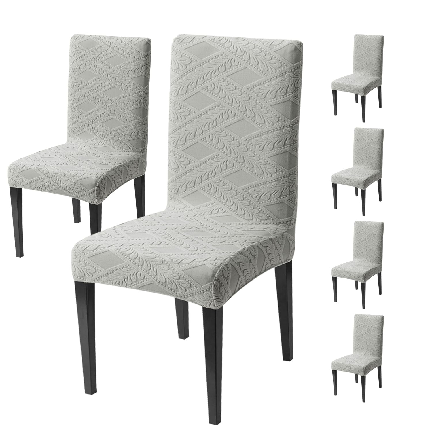 Stretchable Chair Covers - Green Jacquard Dining Covers -23