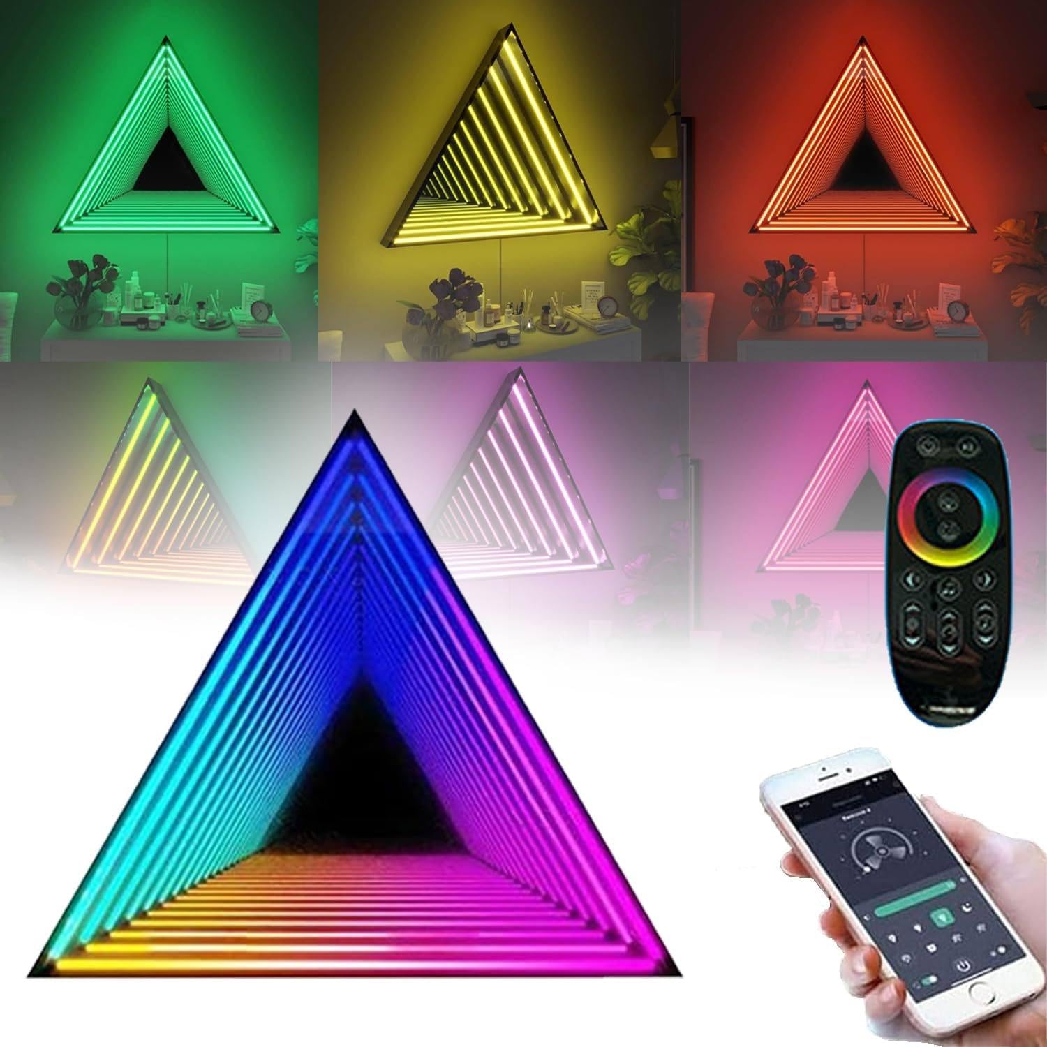 Amazon.co.jp: LED インフィニティミラートンネルランプ、リモコン付き 