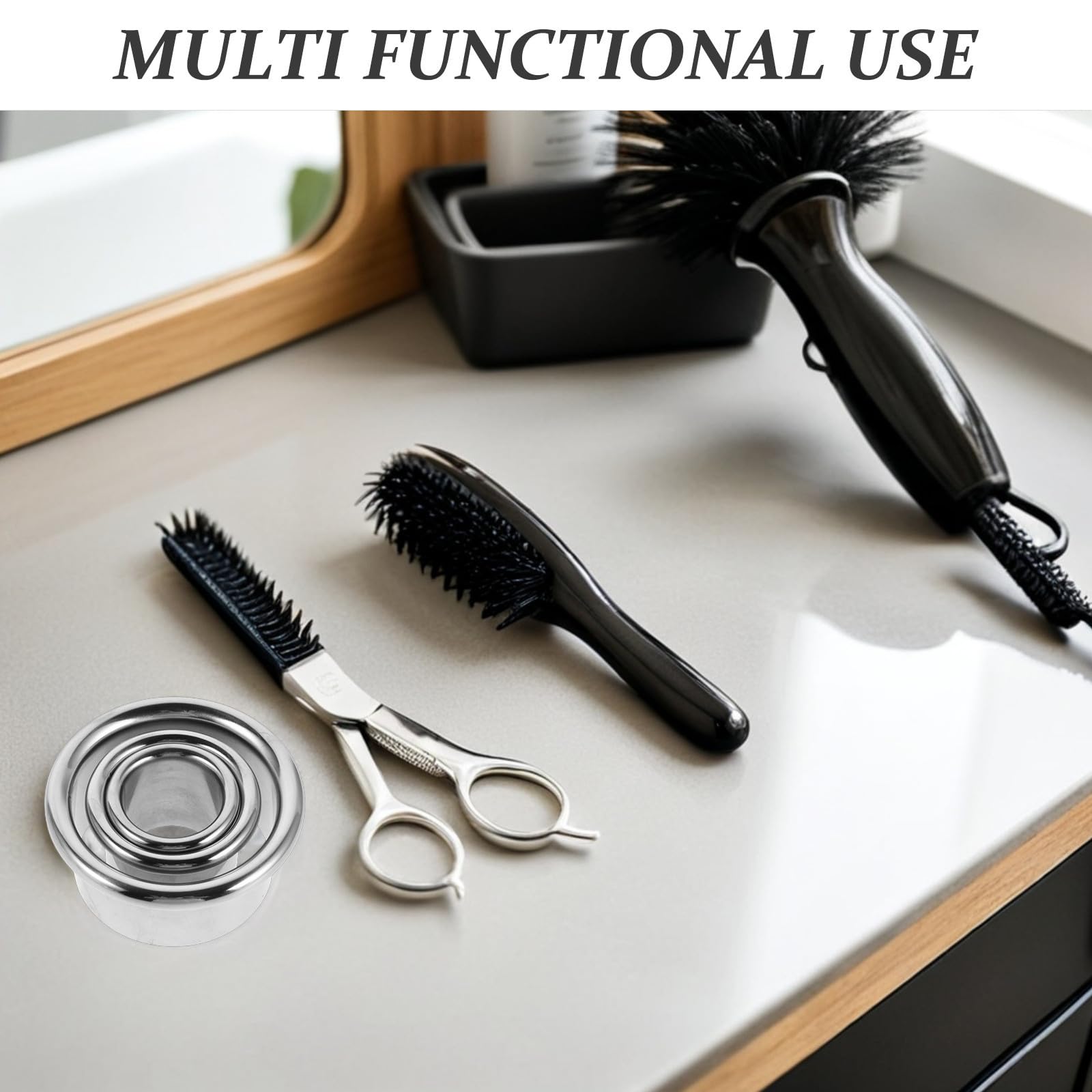 BESPORTBLE Soporte Organizador para Secador de Cabello de Acero Inoxidable Diseño Compacto y Forma de Tubo para Estación de Barbería o Salón
