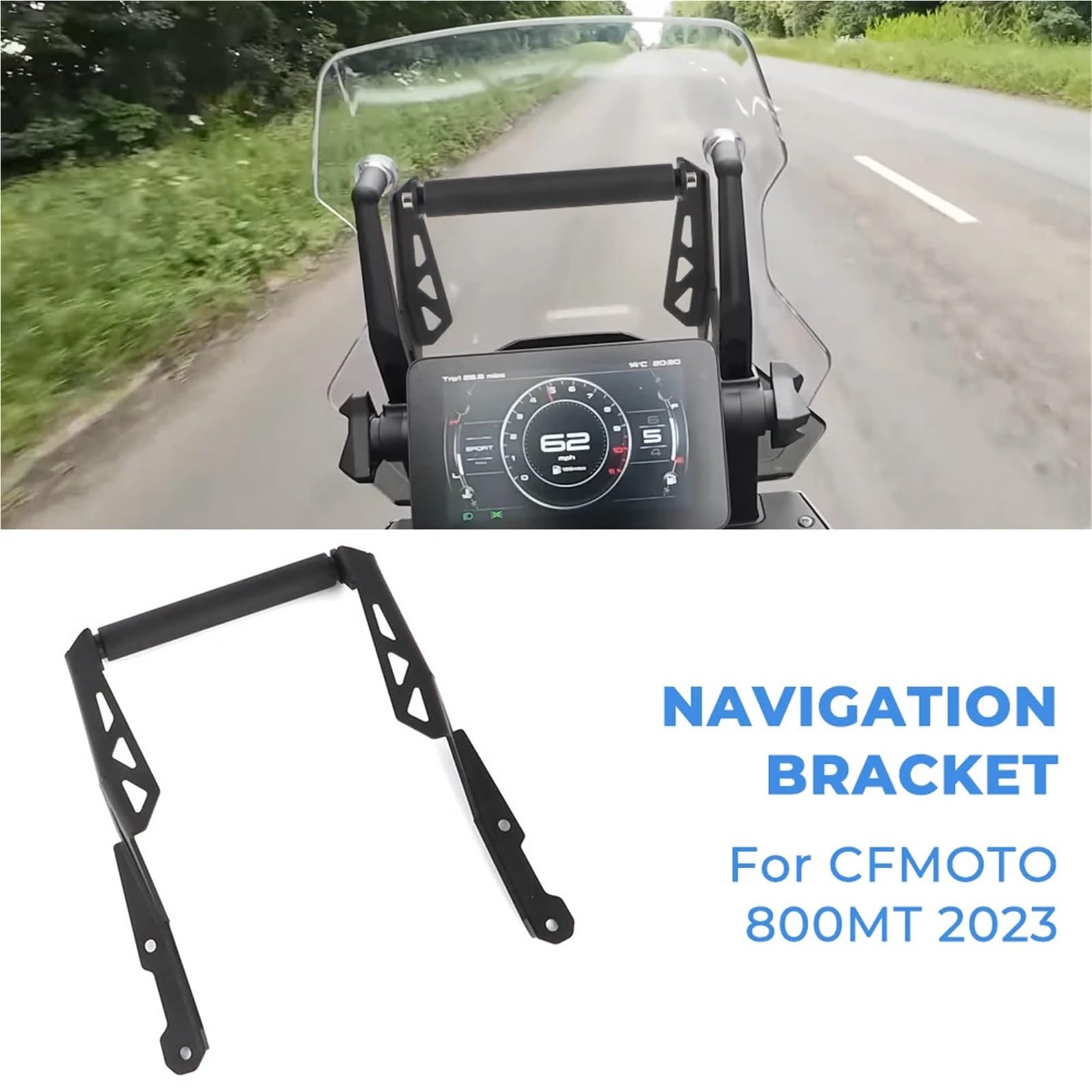 Akcesoria motocyklowe 22 mm uchwyt na nawigację GPS uchwyt na telefon na kierownicę pasuje do CFMOTO 800MT 2023 Uchwyt do nawigacji GPS