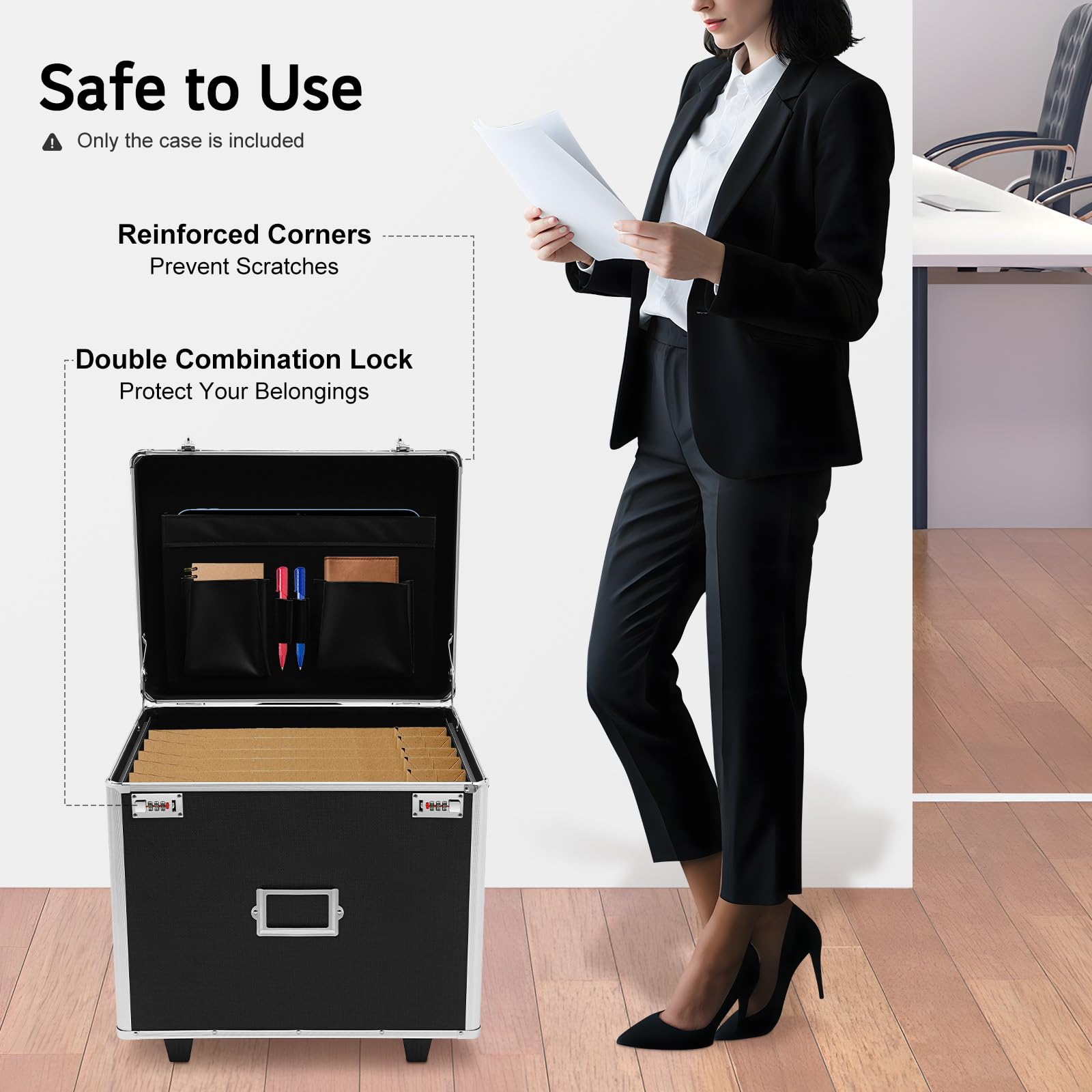 Amazon.com: Dorfury Locking Rolling File Box with Wheels, 19.2