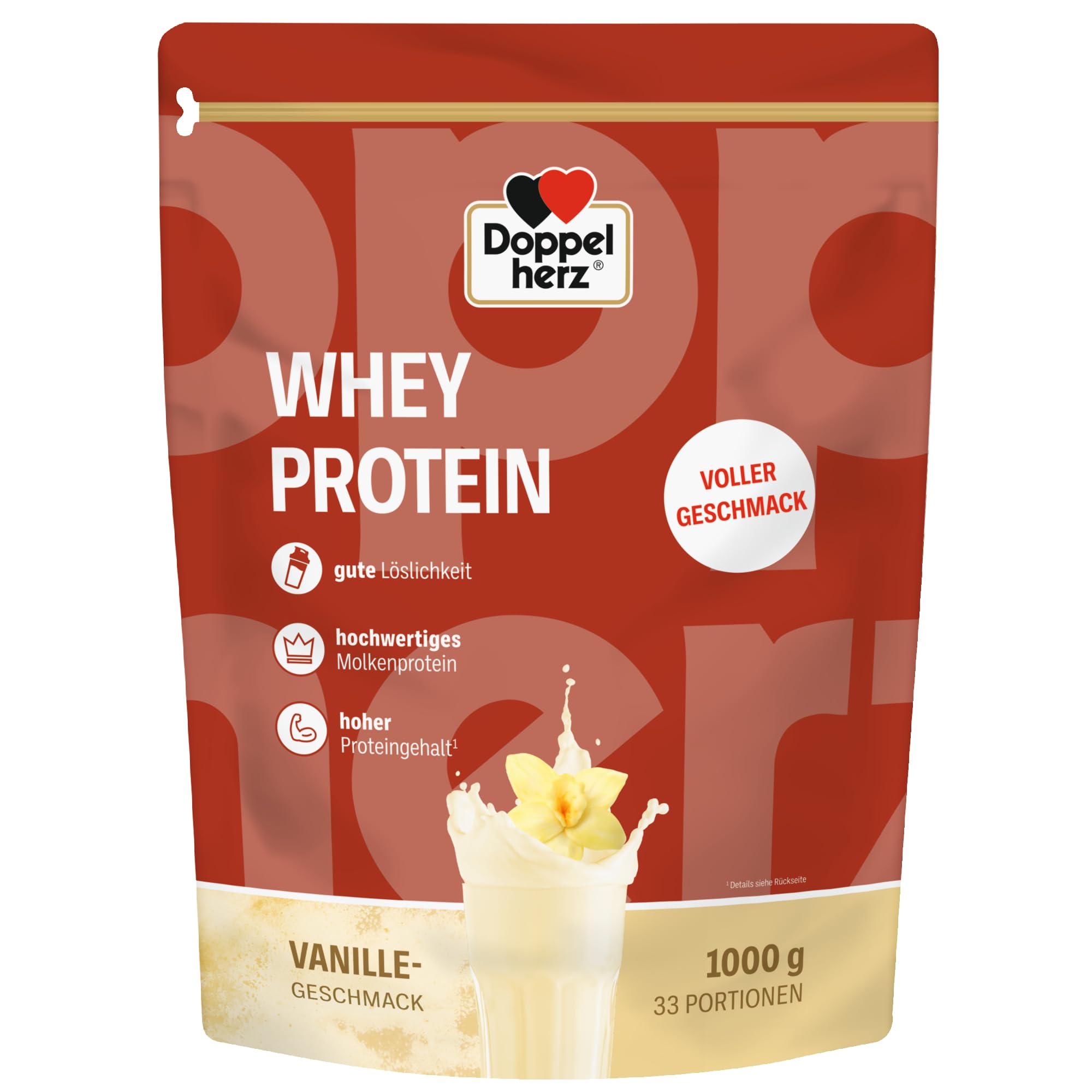 Doppelherz WHEY PROTEIN Vanille – Proteinpulver auf Molkenbasis in bewährter Doppelherz-Qualität 1000g