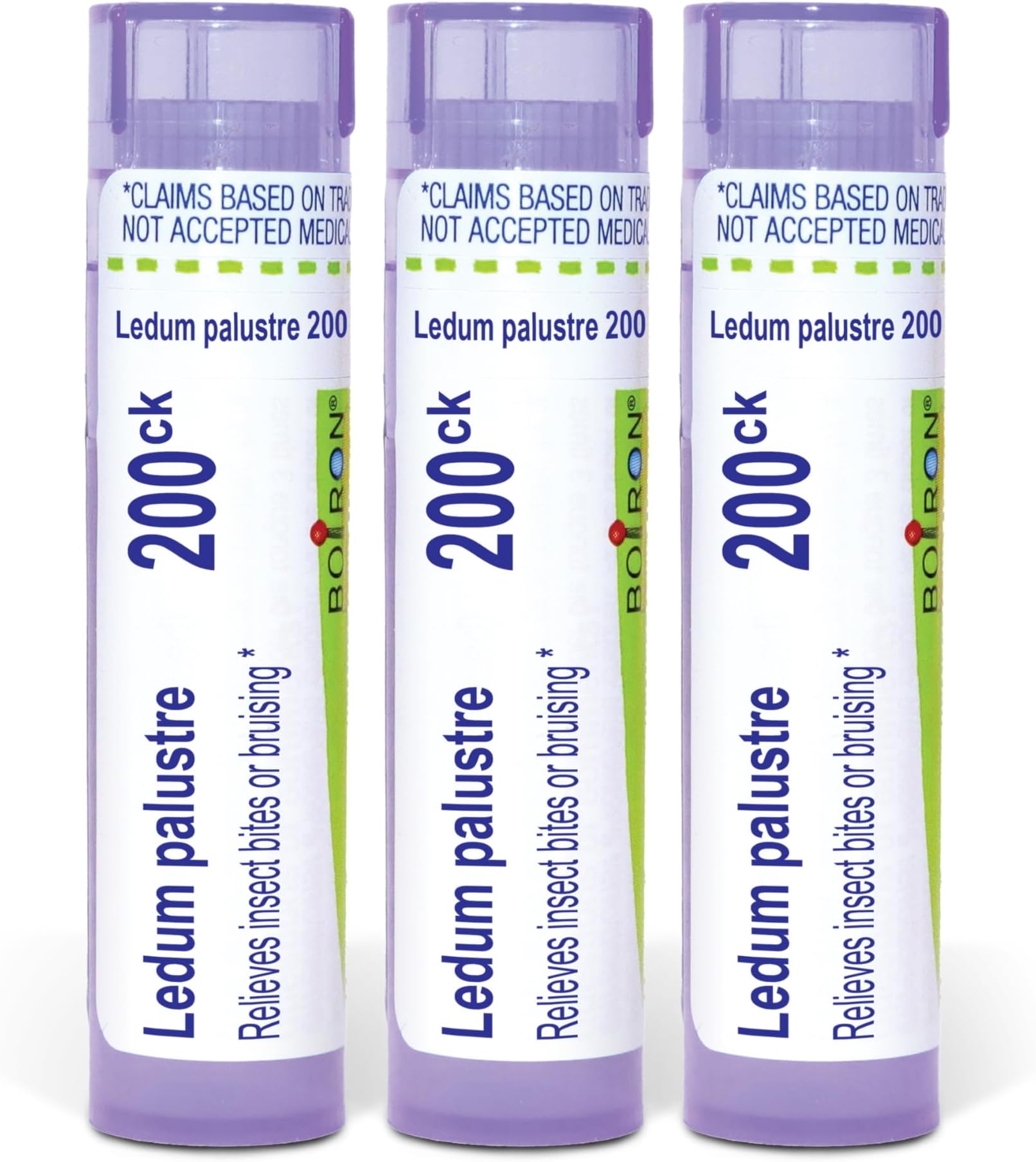 Boiron Ledum Palustre 200Ck Homeopathic Medicine for Insect Bites or Bruising - Pack of 3 (240 Pellets)