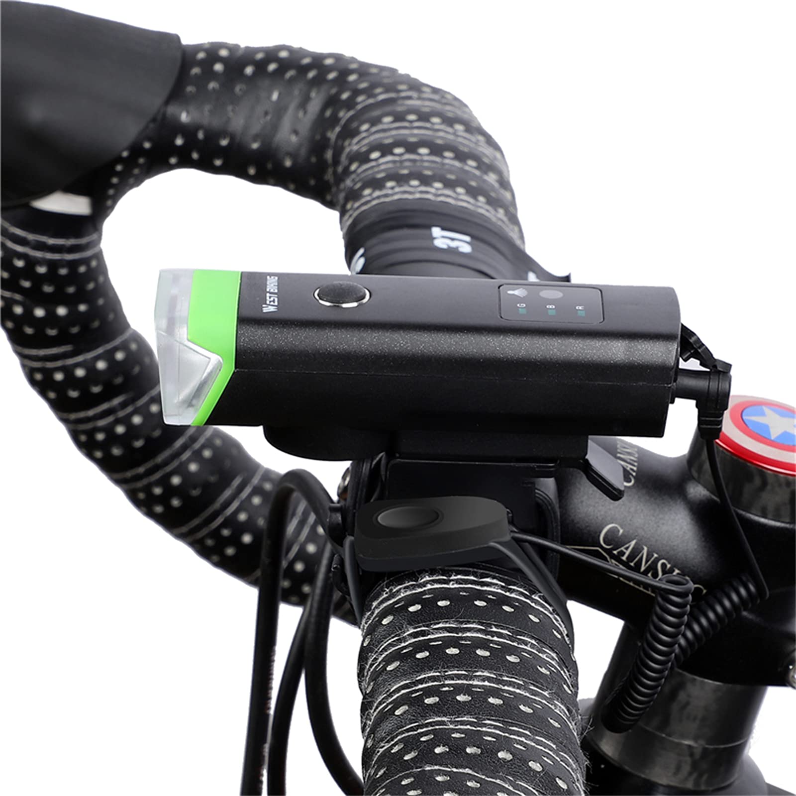 Lampe de Vélo avec Klaxon LED Lampe de Poche Avant Capteur Rechargeable USB Lampe de Vélo Automatique VTT Vélo de Route Phare de Vélo