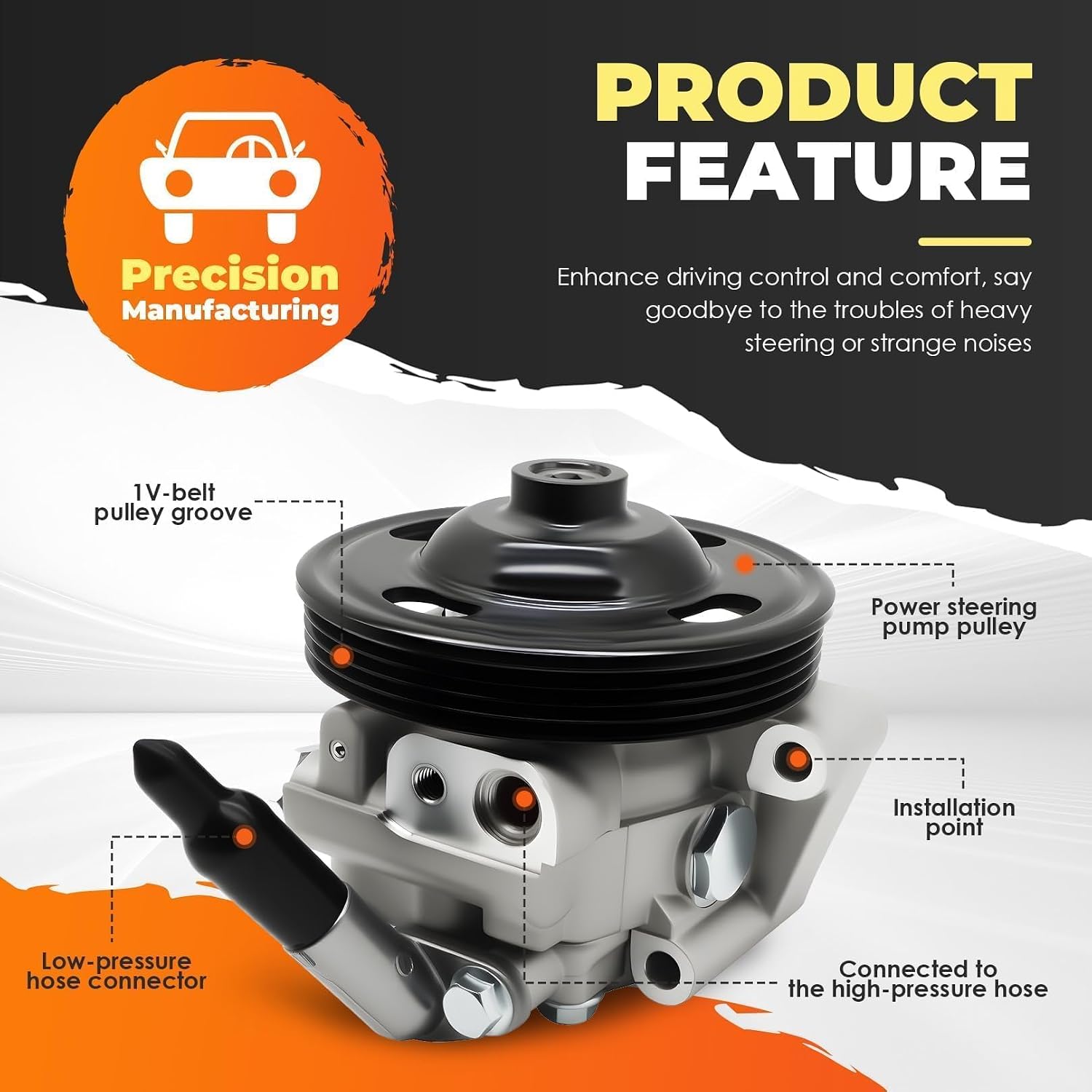 21-4062 Power Steering Pump with Pulley Compatible with 2011-2014 Edge V6 3.5L 3.7L 2011-2014 MKX V6 3.7L CT4Z3A696B