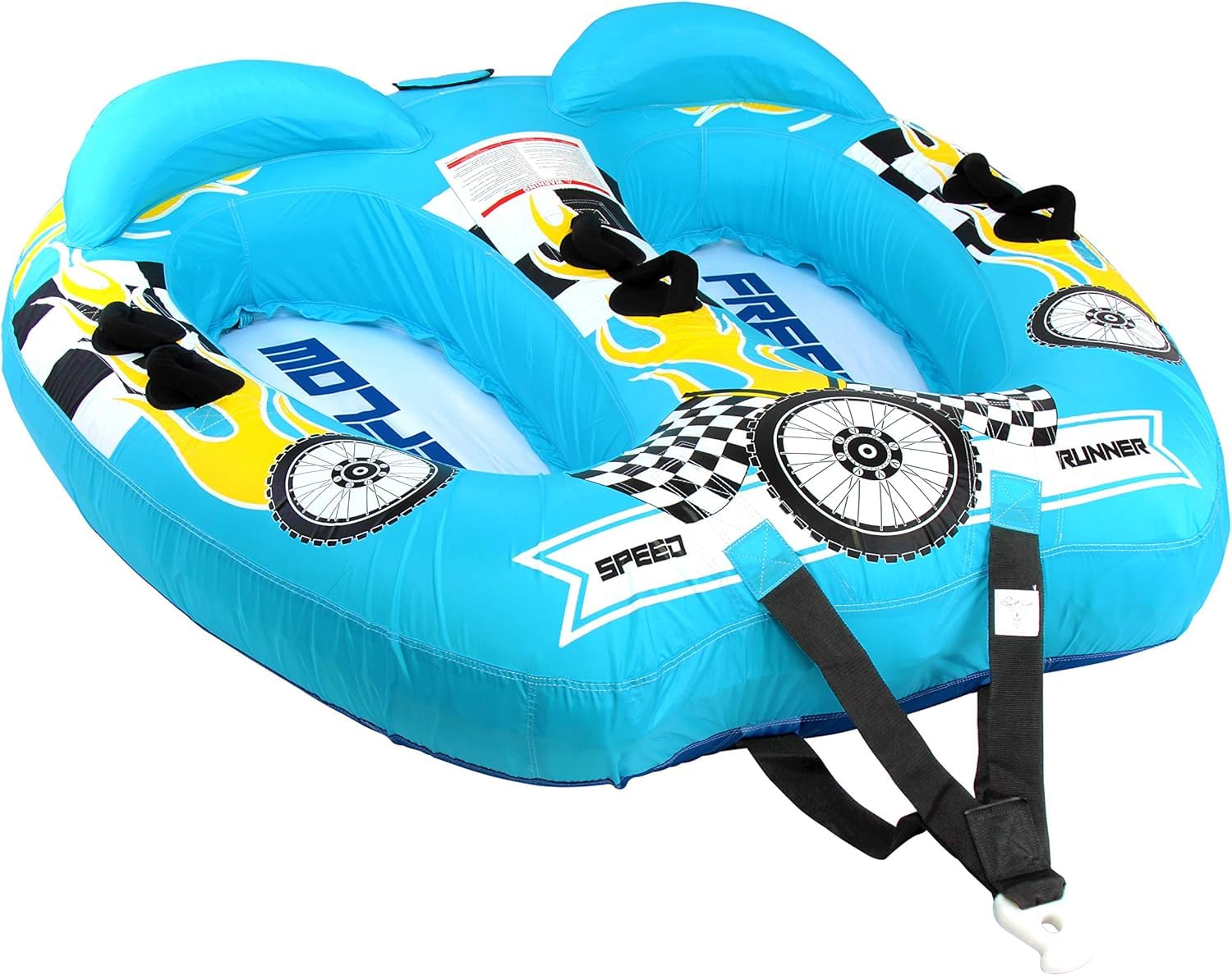 SereneLife Tubo Trainabile Gonfiabile per Sport Acquatici, Galleggiante Piscina per Due Persone, PVC, Imbottitura in Schiuma, Maniglie in Nylon