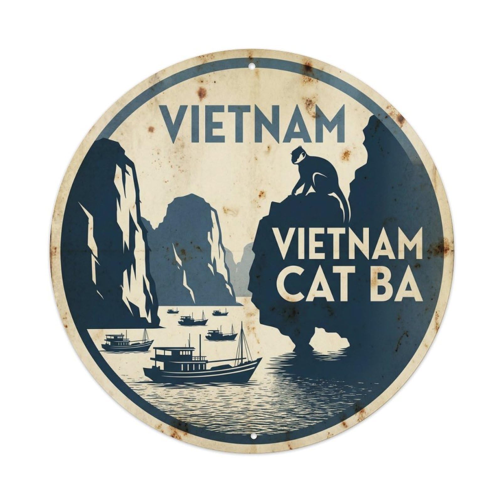 Vietnam Cat Ba Island Beach Destination Seaside Coast Metal Tin Sign