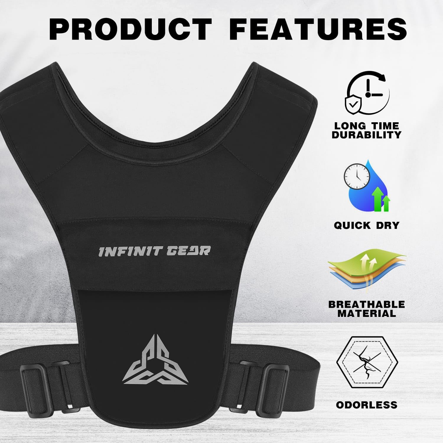 INFINIT Running Vest Women & Men, Light Weight & Adjustable Running Phone holder - Image 2