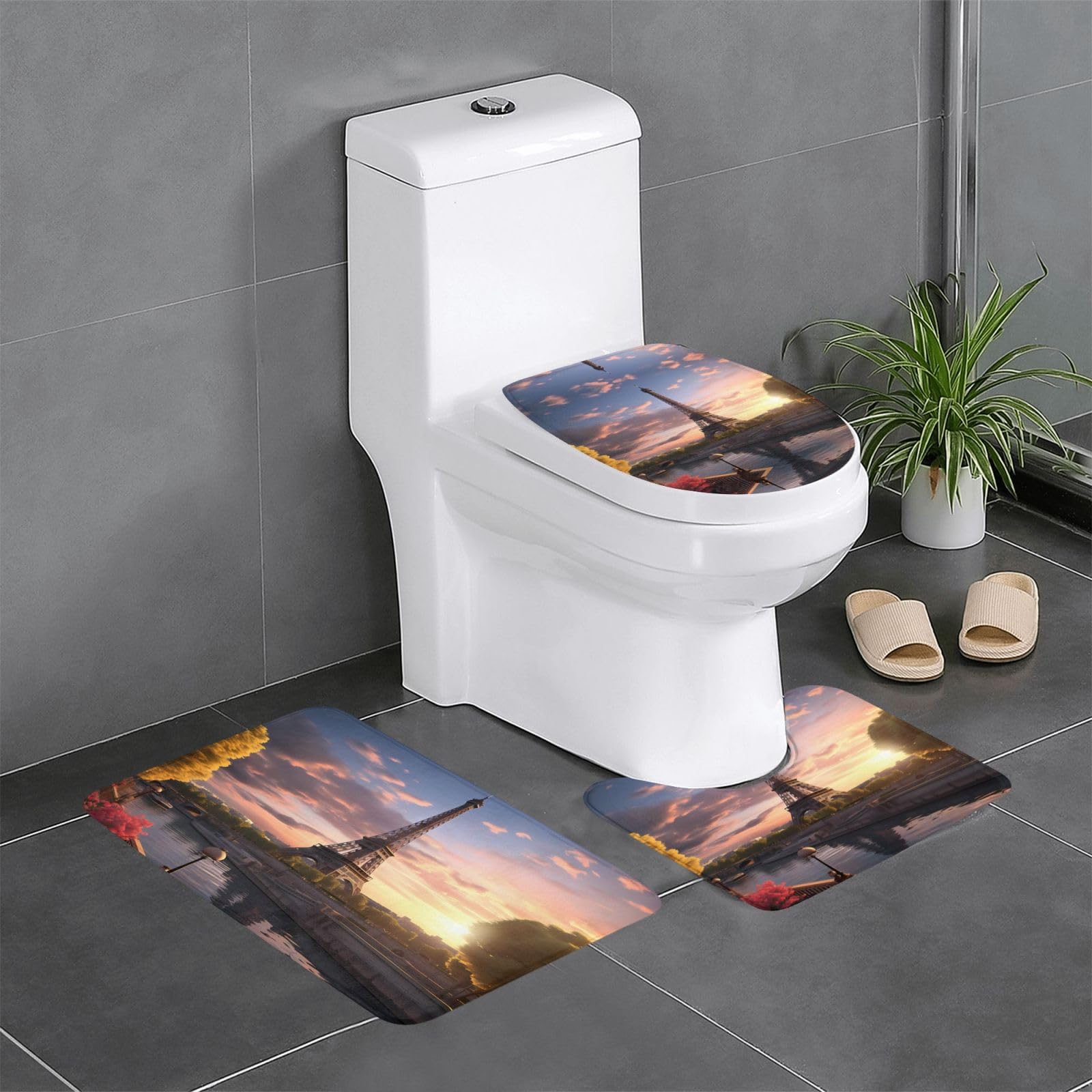 Tapis de salle de bain antidérapants évitez les glissades avec le lot de 3 tapis Paris