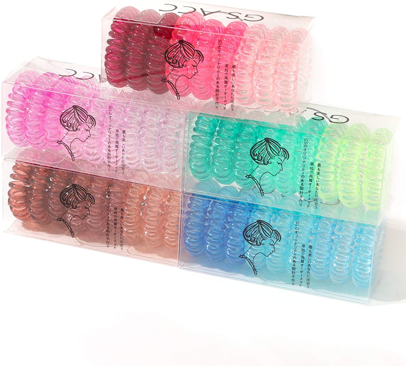 9pcs/pack Cute Girls Hair Rope Gradient Color Head Rope Phone Line Hair Circle Creative Simple Hair Accessories 5 Colors (Green)