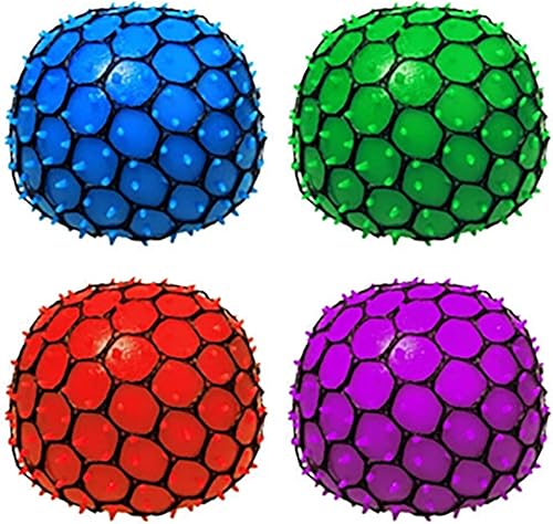 Miniatura 7 de Curious Minds Busy Bags Juego de bolas de malla de burbujas de 3 pulgadas, pelota antiestrés con red de red, bola antiestrés que cambia de color,