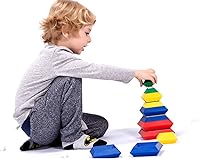 Vista 2 de Pyramid Stacking Toy Building Blocks 3D Puzzle Brain Teasers for Kids and Adults-Creative Preschool Learning Activities- Toddler Building Toys, Kids