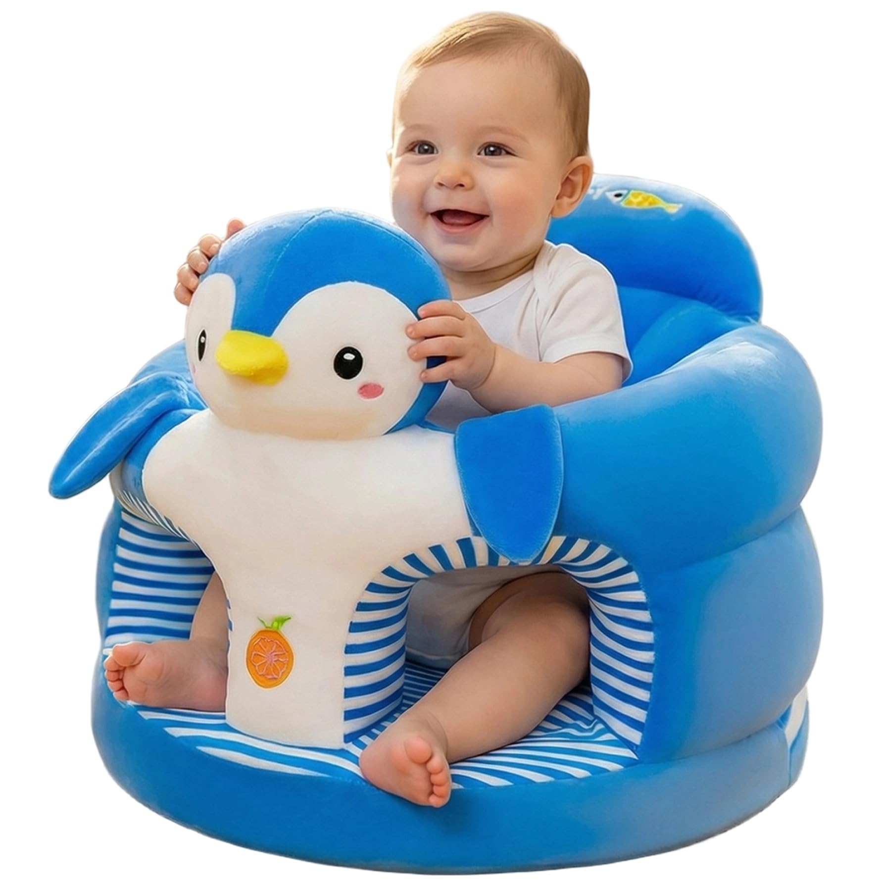 Baby Sit Me Up Seggiolino Pinguino Cartoon Supporto per Baby Sitting per Neonati 0-36 Mesi Sedia Morbida per Camera da Letto, Soggiorno, Asilo Nido, Appartamento - Supporto per Seduta