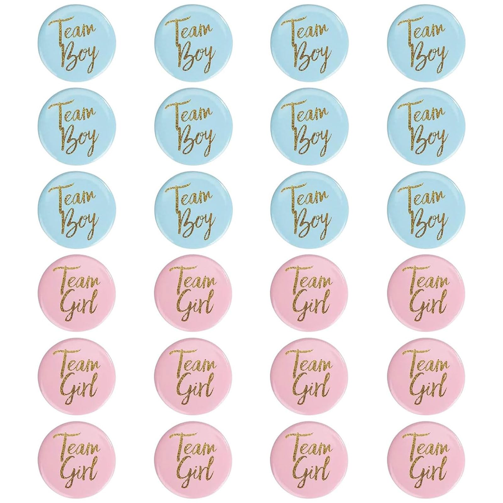 Spille Gender Reveal Party Pulsanti Rivelazione Genere Bottoni Baby Shower 24 Pezzi