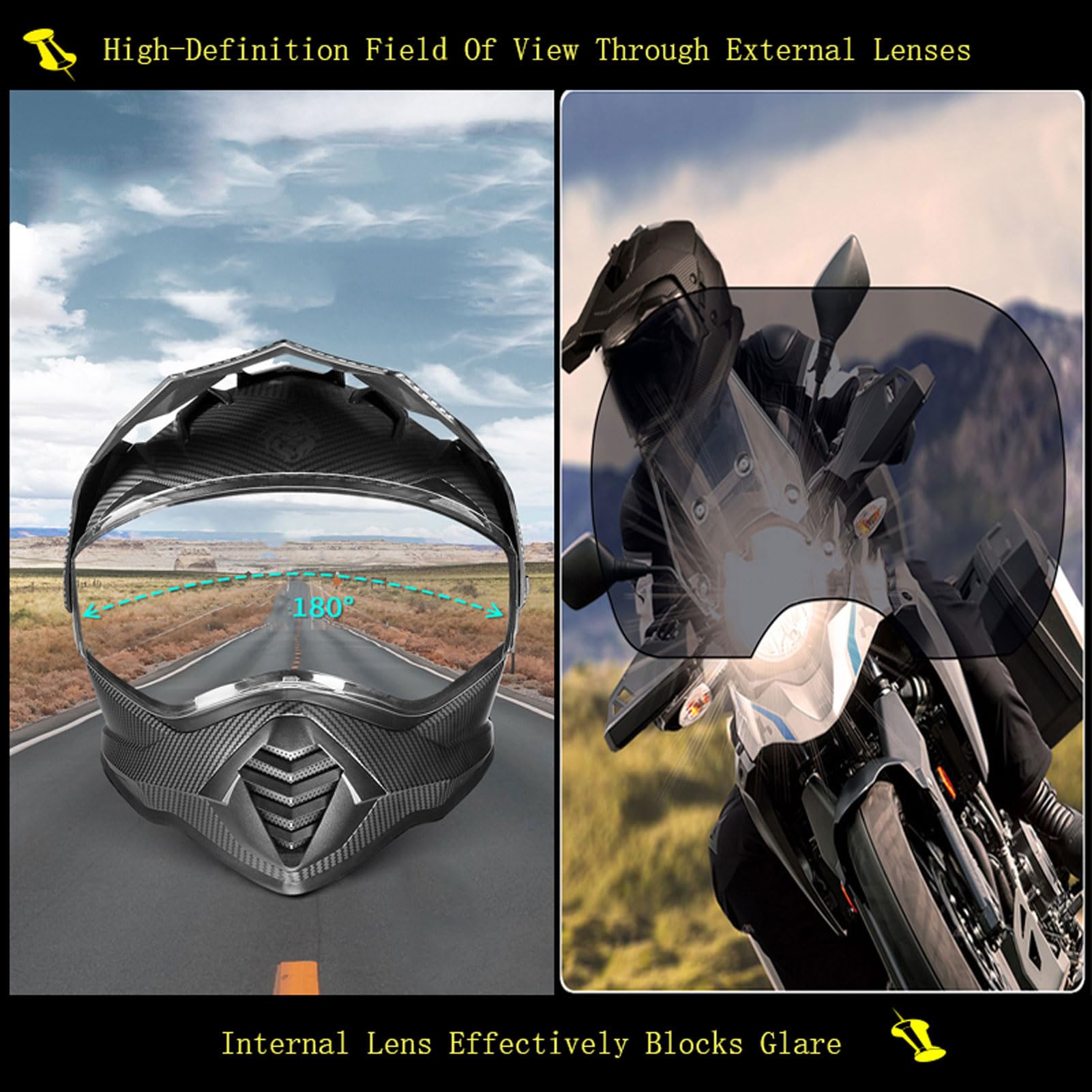 best field of view motorcycle helmet face Amazon.com: Motorcycle Sport Full Face Helmet, Adult Offroad Dirt Bike  Helmet, Motocross ATV Dirtbike Outdoor BMX Full Face Motorcycle Helmet  DOT/ECE Approved (A S) : Everything Else
