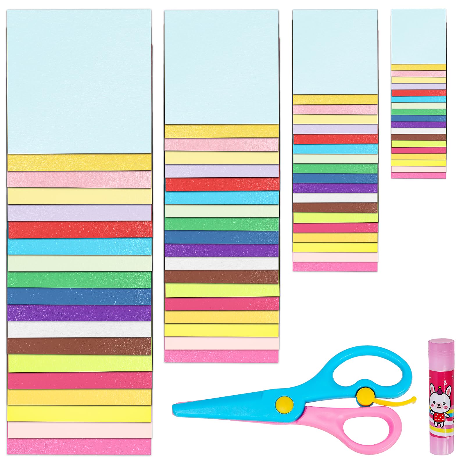 Glarks 400 Sheets Origami Paper Kit, 4In 6In 8In 10In Square Sheet