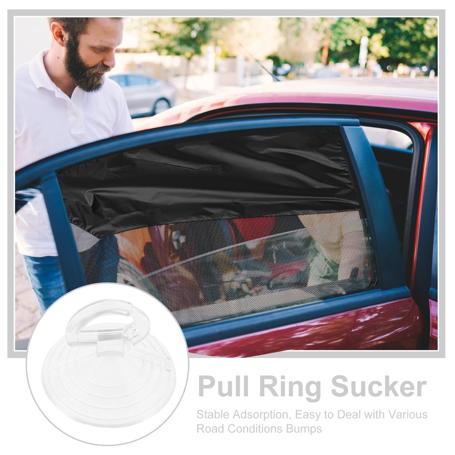 Cabilock 400 Ventosas de Plástico Transparentes para Parabrisas de Coche 3,5 Cm con Anilla de Tiro, Reutilizables y Resistentes al Calor para Parasoles Interiores y Organización